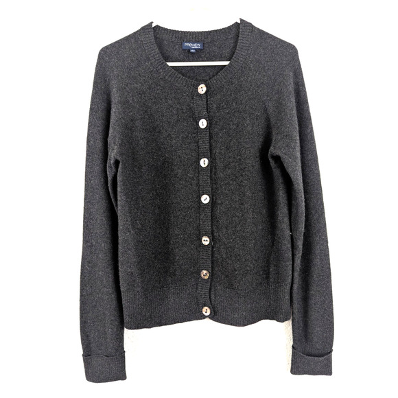 Preview International sz PL Cashmere Cardigan Sweater gray buttons ls 0706 - Picture 1 of 6